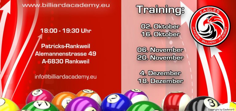 Jugendtraining mit der Ealges Juniors Billiard Academy